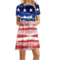 Topovi za žene 4. srpnja, Top sa zvijezdom američke zastave, sunčane haljine, ljetna ležerna haljina s printom