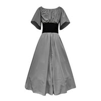 Srednjovjekovna haljina za žene, renesansna gotička haljina s okruglim vratom s raširenim rukavima, s ramena,