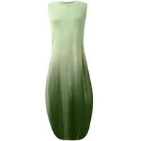 Ljetne haljine A-liste ljetne haljine s izrezom u obliku slova A, jednobojna sunčana Haljina Bez rukava u zelenoj