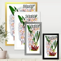 DesignArt 'Bijeli vintage orhideja cvijet II' Tradicionalni uokvireni umjetnički tisak