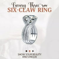 Zaručnički prstenovi za moissanite za žene, karat vjenčani bend Silver obećanje za nju, Dan Valenties Day Pokloni