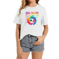 Majica od 2 do 2, ležerna Ženska majica s grafičkim printom-ljetni gornji dio kratkih rukava s udobnim krojem