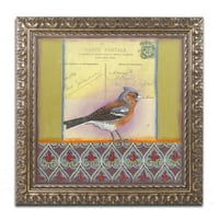 Zaštitni znak likovna umjetnost 'mala ptica 231' platno umjetnost Rachel Paxton, zlatni ukrašeni okvir