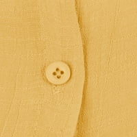 Ženska košulja haljina s kratkim rukavima seksi mini haljina za plažu ljetna moda žuta xxl