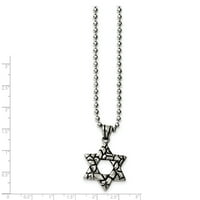 Ogrlica od Davidove zvijezde od antiknog poliranog nehrđajućeg čelika