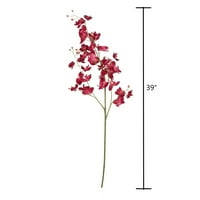 Osnove 39 Visoka stabljika cvijeta za umjetne orhideje s lišćem fuksije