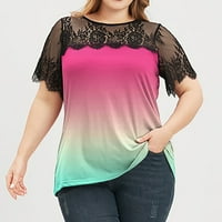 Rasprodaja ispod $ $ $ - Plus-Size tunike za žene Seksi bluza s okruglim vratom čipkasta ležerna labava ljetna