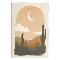 Sušni pustinjski kaktus pod noćnim nebom grafika Bez okvira zidni tisak, dizajn Janelle Penner