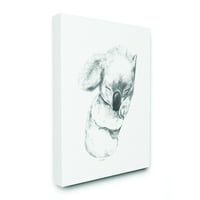 Stupell Industries Slatka Koala Baby Animal Neutral Grey Crtanje Dizajn platna zidna umjetnost Daphne Polselli
