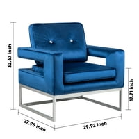 Dizajnerska grupa plava Velvet Club naglasak stolica sa srebrnom čeličnom bazom za spavaću sobu za dnevnu sobu