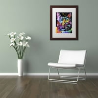 Zaštitni znak likovna umjetnost Promišljena mačka platna Umjetnost Deana Russoa, White Matte, Wood Frame