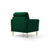 Aukfa baršunasti naglasak stolica za spavaću sobu za dnevnu sobu s jastukom, zelena