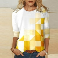 Majice za žene Ženska ležerna majica s okruglim vratom s rukavima od tri četvrtine gornji dio šarene majice s