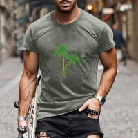 Muške Casual majice kratkih rukava s printom tropske palme, ljetna majica za fitness s okruglim vratom, velike