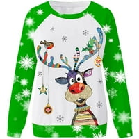 Ženski Božićni pulover s okruglim vratom i dugim rukavima od A-liste, ležerna majica s printom