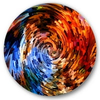 DesignArt 'narančasta spiralna sažetak putovanja u unutarnjem svijetu' Moderni krug metal zida - disk od 36