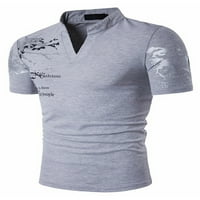 Muška majica s tiskanim slovima, ljetni vrhovi, majice kratkih rukava, modna ležerna odjeća, bluza s izrezom u