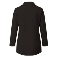 Blazer srednje duljine za žene, ležerni jednobojni sako s jednim gumbom s dugim rukavima, poslovni casual sako