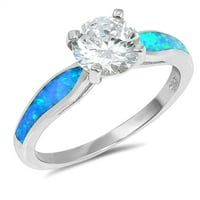 Vaša boja bijela cz pasijansa plava simulirana Opal vjenčani prsten sterling srebrna pojasa ženska veličina 9