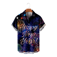 Slatka muška majica kratkih rukava s printom Sretna Nova godina, gornja bluza za odrasle-6 inča, 08