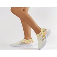 ;/ Ženske ravne cipele za hodanje od mrežastog materijala udobne tenisice s čarapama lagane natikače casual joga