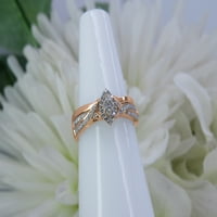 Kolekcija DazzlingRock okrugla bijela dijamantska markiza oblika mladenka zaručnički prsten set za žene u 10k