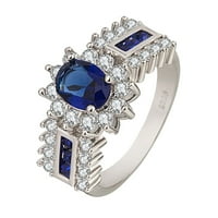 Prsten od sterlinga retro cirkona s jednim kamenom za dame i djevojke vjenčana moda elegancija jednostavnost prsten
