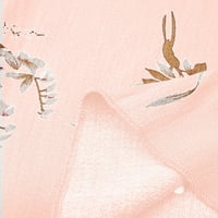 Ženske hlače Plus size casual haljine s printom i rukavima S cvjetnim izrezom u obliku slova U, Plus size haljine