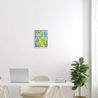 Sažetak mozaika s uzorkom apstraktno slikanje bijele uokvirene umjetničke print zidne umjetnosti