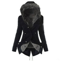 Nejasne jakne za žene Zimski kaputi ležerni kaput dugih rukava zgusne tople modne toplinske jakne