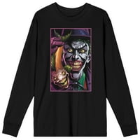 Muška crna košulja s dugim rukavom Batmana, smijeh se Joker-3xl