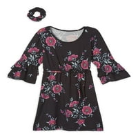 Jedan korak u cvjetnu haljinu od zvonastog rukava za djevojke sa Scrunchie, veličine 7-16