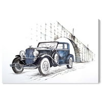 Wynwood Studio Transport Wall Art Canvas Otisci 'Paul Kaminer - Automobili Duesenberg Town Car' Automobili - Plava,