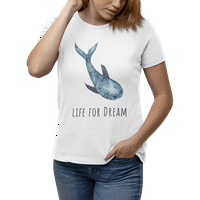 Kimaran kit u moru slatka majica s ilustracijom akvarela i kratkim rukavima