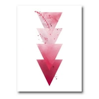 DesignArt 'Sažetak geometrijske umjetnosti kompozicija crvenih trokuta' Moderni platno zidni umjetnički tisak