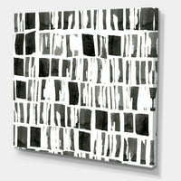 DesignArt 'Sažetak crno -bijele cigle' Moderno platno zidne umjetničke ispis