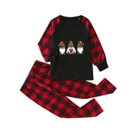 ZKOZPTOK Božićna pidžama za obiteljsku obiteljsku odjeću Xmas Obitelj s dugim rukavima odgovarajuća pidžama za