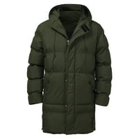 Muške jakne jakne ili muški zimski topli plišani Jednobojni kaputi s džepovima, kapuljačom, Dugim rukavima, gumbima,
