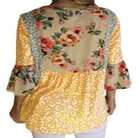 Ženska modna tunika s raširenim rukavima bluze Gornji dijelovi ležerna široka majica s cvjetnim printom u donjem