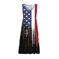 4. srpnja Obuhvate se američke zastave haljina neovisnost odjeća za odmor print zabava labava haljina bez rukava