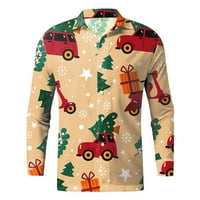Muška majica casual dugih rukava Jesen Zima Božić modna bluza s printom 3mh Muške majice