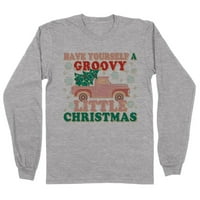 Groovy mala božićna košulja dugih rukava unise 3x-velika siva