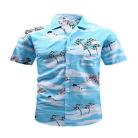 GLONME MUŠKARCI Ljetne majice bluza kratka rukava kratka rukava košulja odmor Klasični vrhovi havajski gumb-dolje