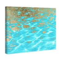Wynwood Studio Abstract Wall Art Canvas ispisuje teksture 'netaknute vode' - plava, zlato