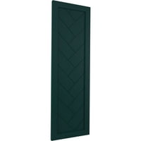 Ekena Millwork 15 W 62 H TRUE FIT PVC jednostruka panela HARRINGBONE Moderni stil Fiksni nosač, toplinski zeleni