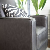 Devon & Claire Brynna kožna čelična siva stolica