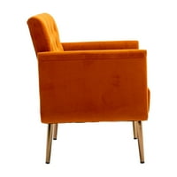 Akcent stolica s rukama, moderna baršunasta fotelje s jednim kaučem za dnevnu sobu, naranča