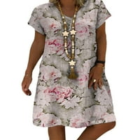 Ženska ležerna Midi haljina s izrezom u obliku slova A i suknjom A kroja, lagane ljetne retro ulične haljine kratkih