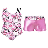 _bar / gimnastički kupaći kostim s leopard printom za djevojčice i plijenske kratke hlače, baletni setovi, plesni