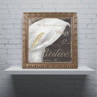 Zaštitni znak likovna umjetnost Fleurs Blanc I Canvas Art by Color Bakery Gold Ukratni okvir